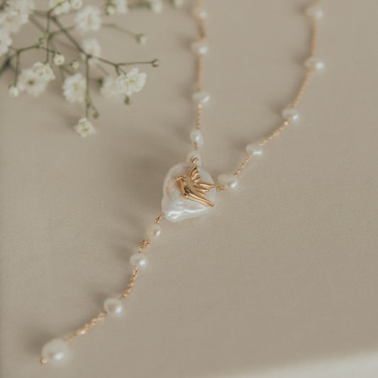 Colar terço pérolas barrocas naturais