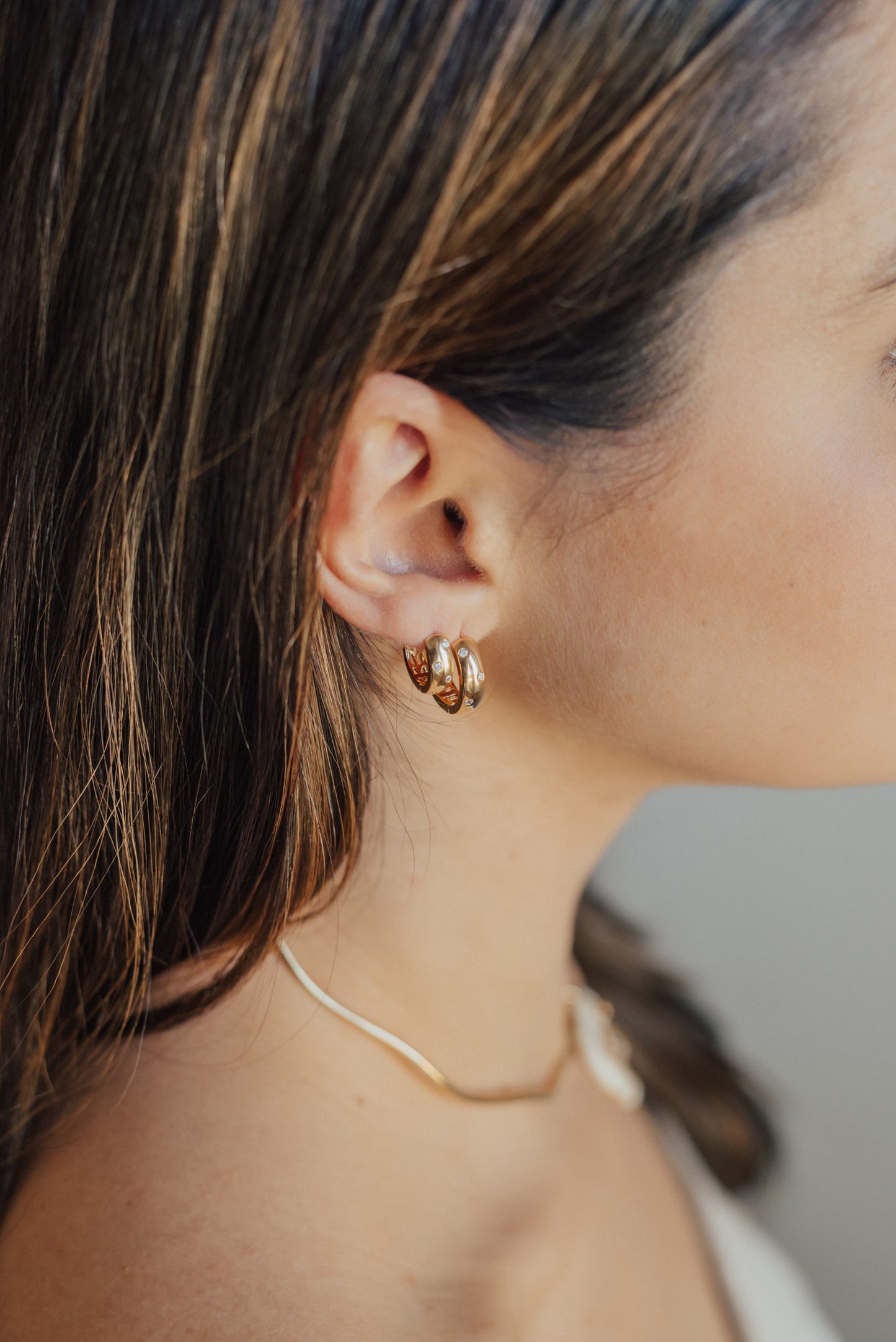 Trio de argolas Zircônias